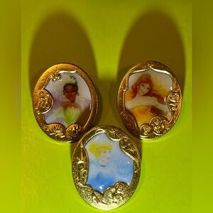 EUC Loungefly Disney Princess Set of 3 Limited Ed Pins Cinderella, Belle,Tiana